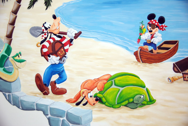 Muurschildering Disney Mix