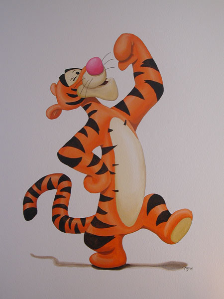 muurschildering tijgetje