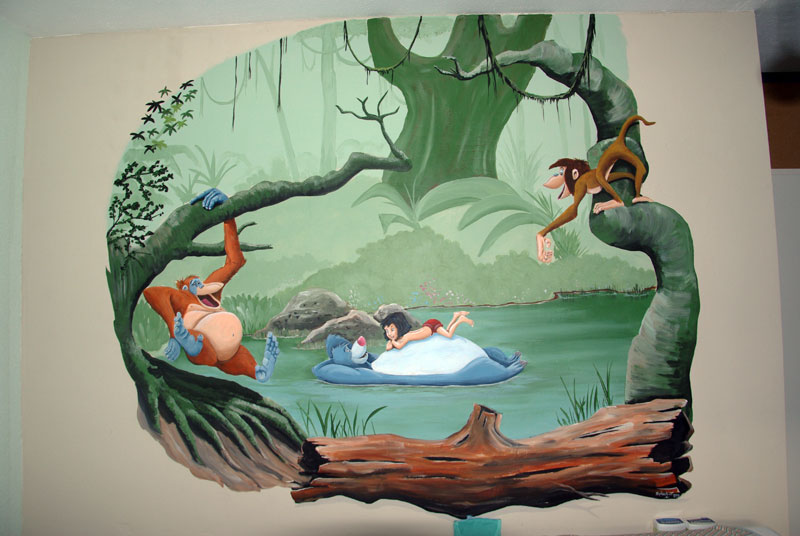muurschildering junglebook