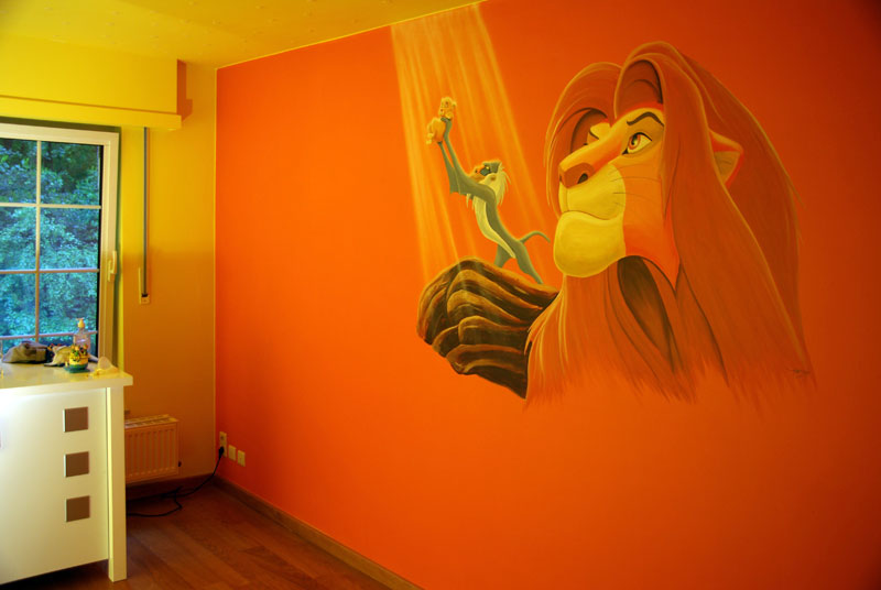 Muurschildering Lion King