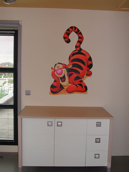 muurschildering tijgetje