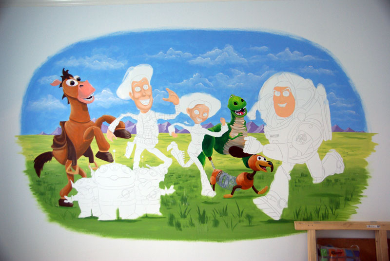 Muurschildering Toy Story