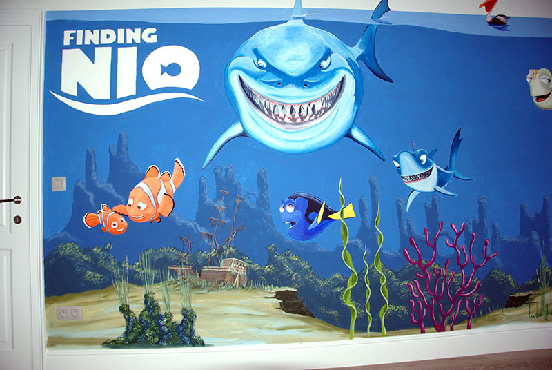 muurschildering onderwater